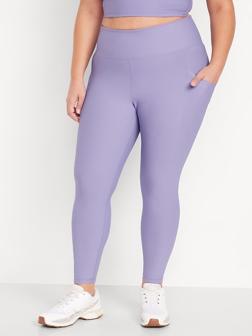 Image number 6 showing, High-Waisted PowerSoft Rib Leggings