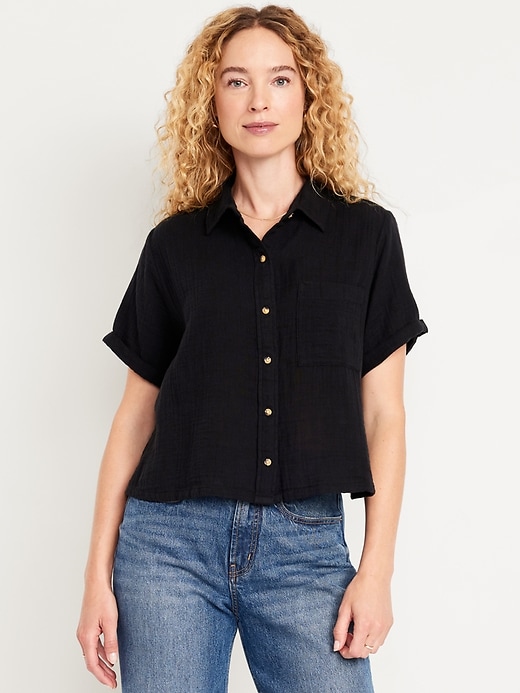 Image number 1 showing, Loose Button-Down Shirt