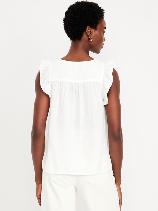 Image number 8 showing, Sleeveless Crinkle Gauze Top