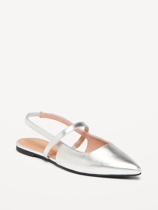 Image number 1 showing, Pointed Toe Slingback Flats