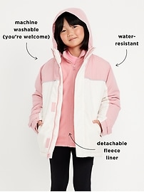 Voir une image plus grande du produit 5 de 5. Manteau d’hiver 2-en-1 hydrorésistant pour fille