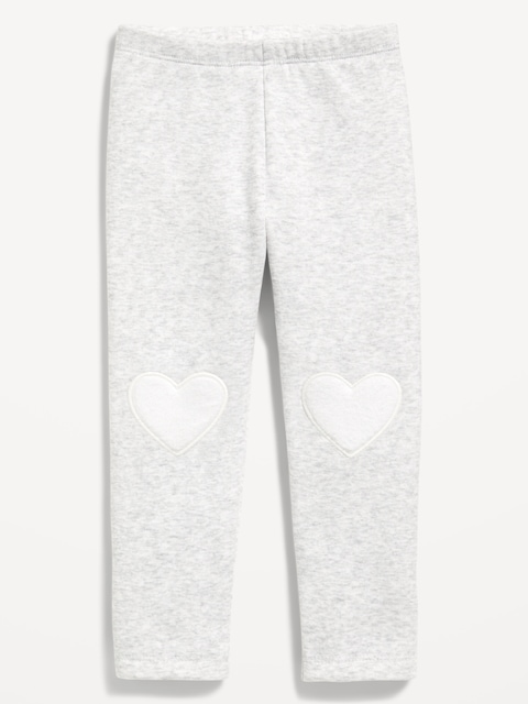 Cozy Fleece-Lined Leggings for Toddler Girls - Light Heather Gray