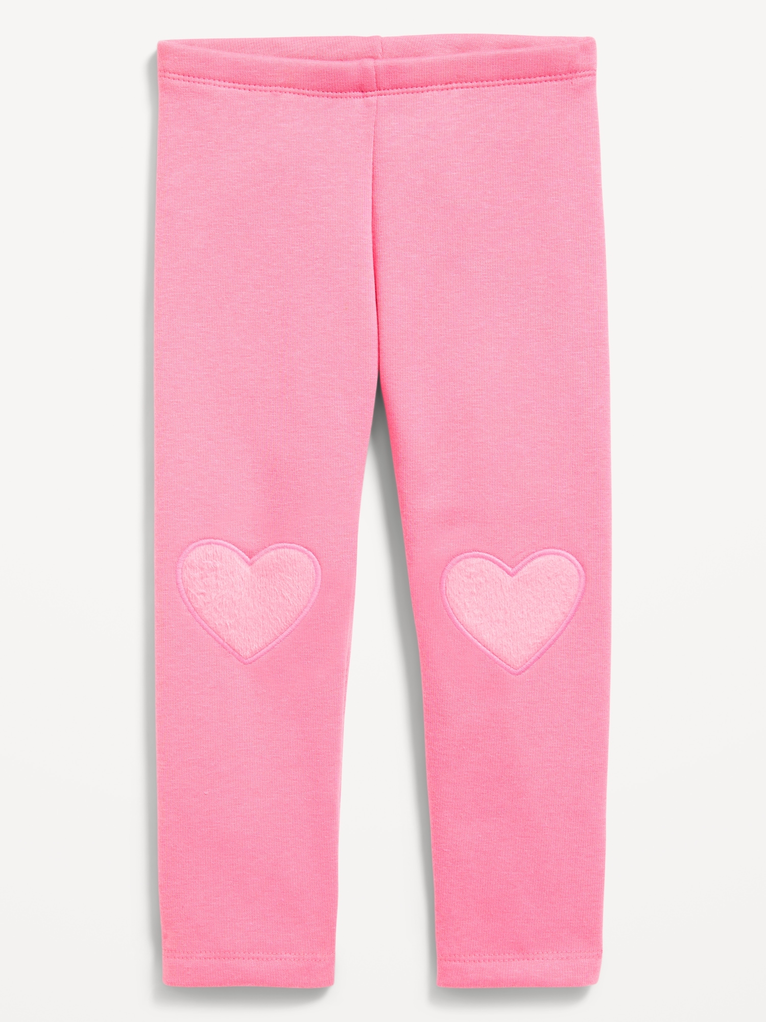 Legging à doublure douillette en molleton avec applique en forme de cœur pour toute-petite fille