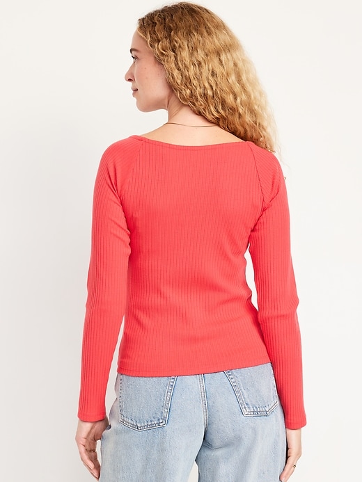 Image number 2 showing, Cinched Rib-Knit Top