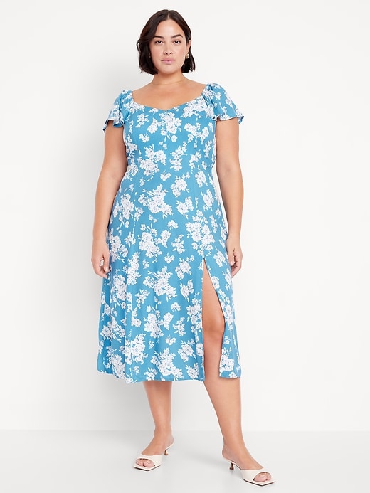 Image number 6 showing, Flutter-Sleeve Crepe Midi Dress