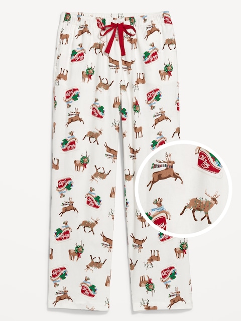Mid-Rise Printed Flannel Pajama Pants