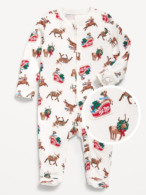 2-Way-Zip Printed Sleep & Play Footed One-Piece for Baby