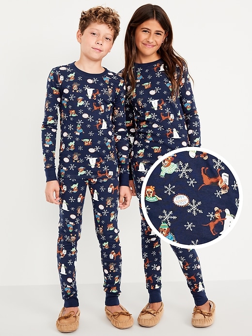 View large product image 1 of 4. Gender-Neutral Graphic Snug-Fit Pajama Set for Kids