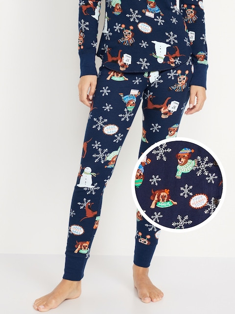 LEGGING DE PYJAMA GAUFRÉ À TAILLE HAUTE ET À MOTIF