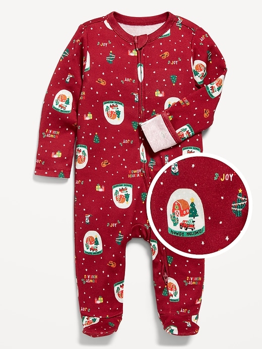 View large product image 1 of 3. 2-Way-Zip Printed Sleep &amp; Play Footed One-Piece for Baby