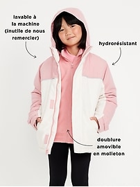 Voir une image plus grande du produit 4 de 5. Manteau d’hiver 2-en-1 hydrorésistant pour fille