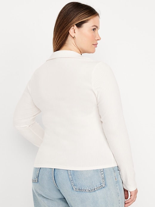 Image number 8 showing, Slim Ribbed Button-Down Top