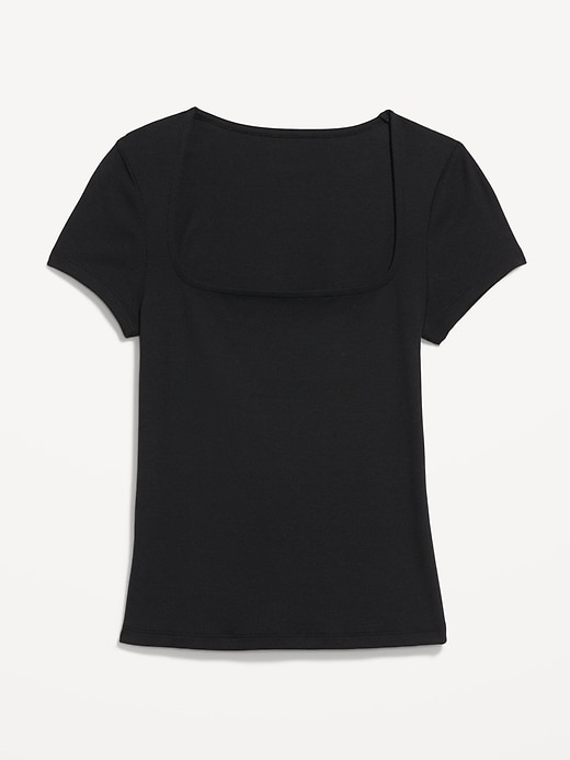 Image number 4 showing, Ribbed Square-Neck T-Shirt