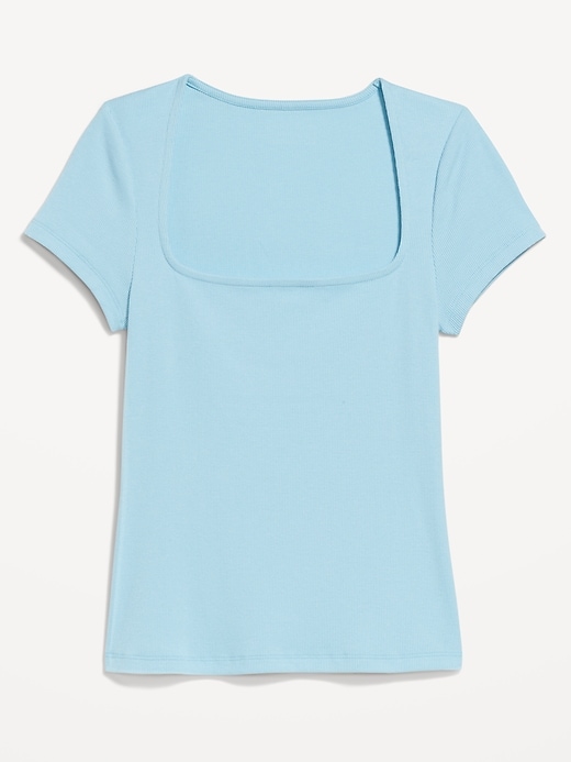 Image number 4 showing, Ribbed Square-Neck T-Shirt