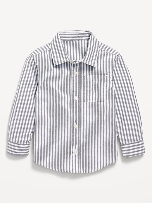 Voir une image plus grande du produit 1 de 2. Chemise oxford à manches longues à motif pour tout-petit garçon