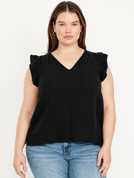 Image number 6 showing, Sleeveless Crinkle Gauze Top