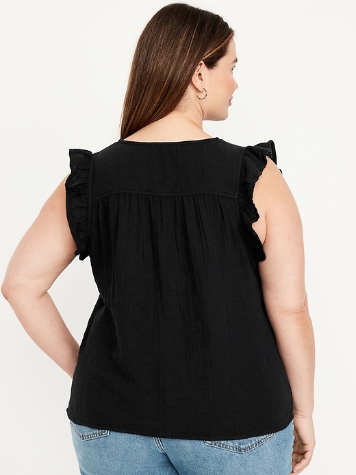 Image number 7 showing, Sleeveless Crinkle Gauze Top