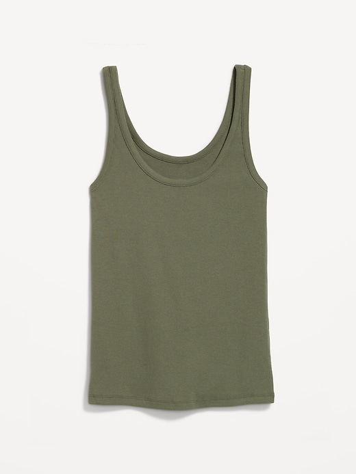 Image number 4 showing, First-Layer Ribbed Scoop-Neck Tank Top