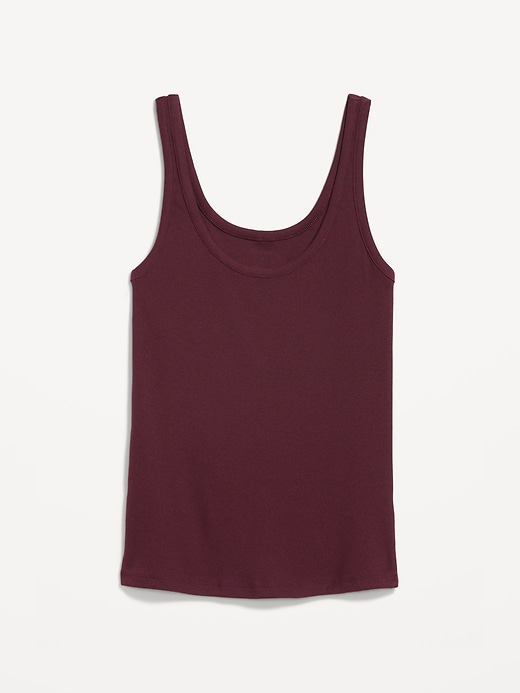 Image number 4 showing, First-Layer Ribbed Scoop-Neck Tank Top