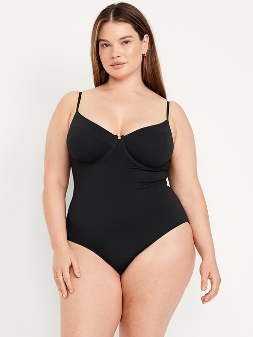 Image number 7 showing, Textured One-Piece Balconette Swimsuit