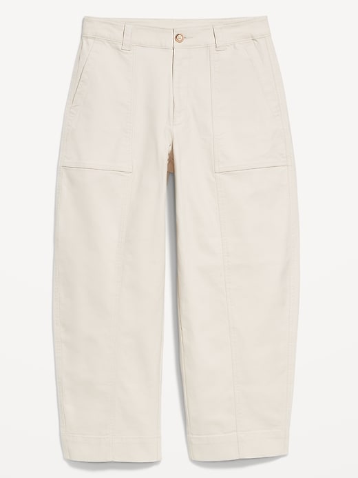 Image number 4 showing, High-Waisted Canvas Barrel Ankle Pants