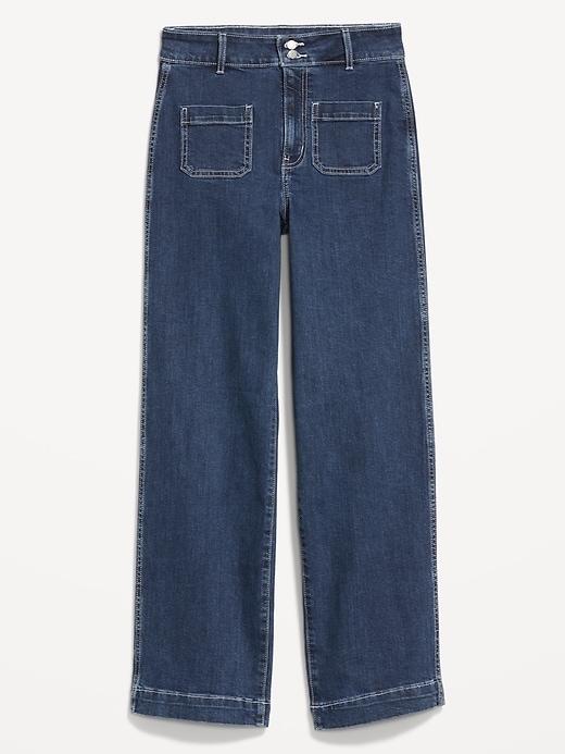 Image number 6 showing, Extra High-Waisted Mariner Wide-Leg Jeans