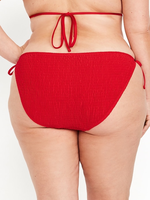 Image number 8 showing, Mid-Rise Textured String Bikini Swim Bottoms