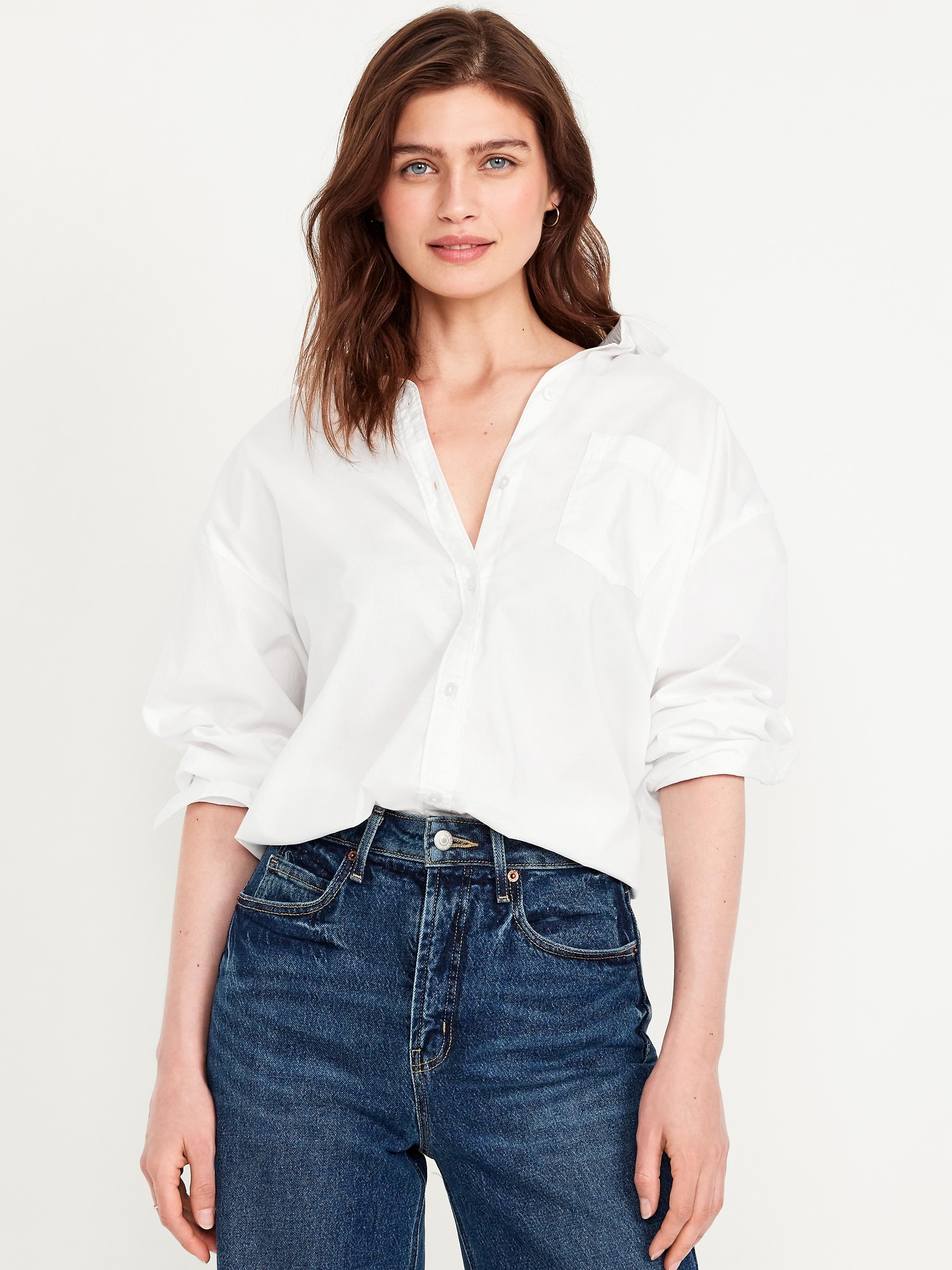 Oversized Button-Down Boyfriend Shirt