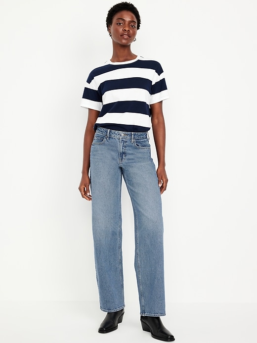 Image number 1 showing, Mid-Rise Wide-Leg Jeans