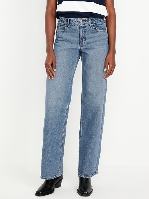 Image number 2 showing, Mid-Rise Wide-Leg Jeans