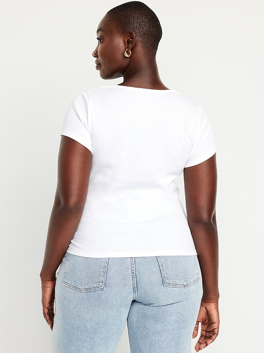 Image number 6 showing, Ribbed Square-Neck T-Shirt