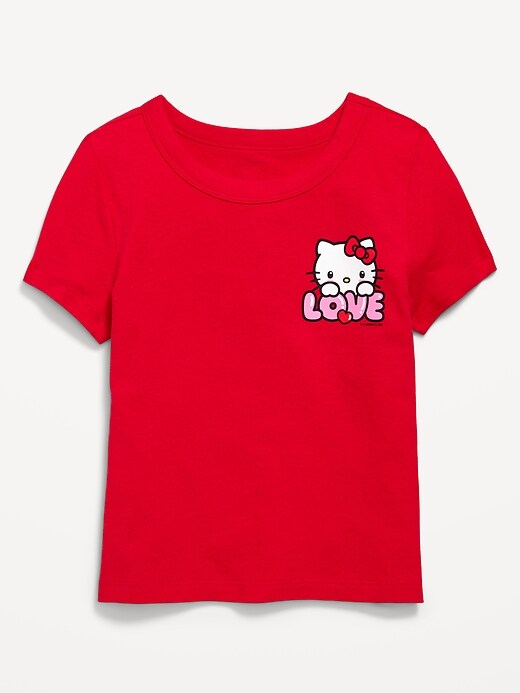 View large product image 2 of 3. Fitted Short-Sleeve Licensed Graphic T-Shirt for Girls