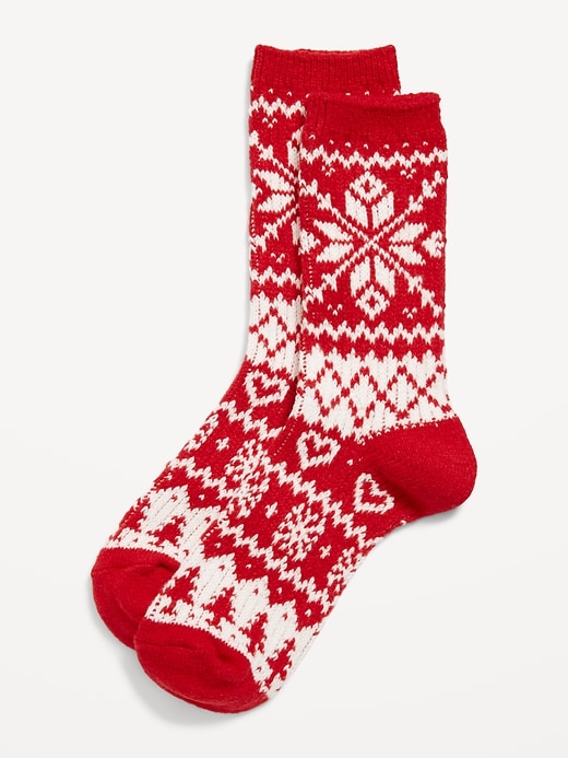 Voir une image plus grande du produit 1 de 1. Chaussettes mi-mollet à jacquard pour femme