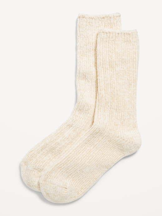 View large product image 1 of 1. Metallic Chenille Crew Sock for Women