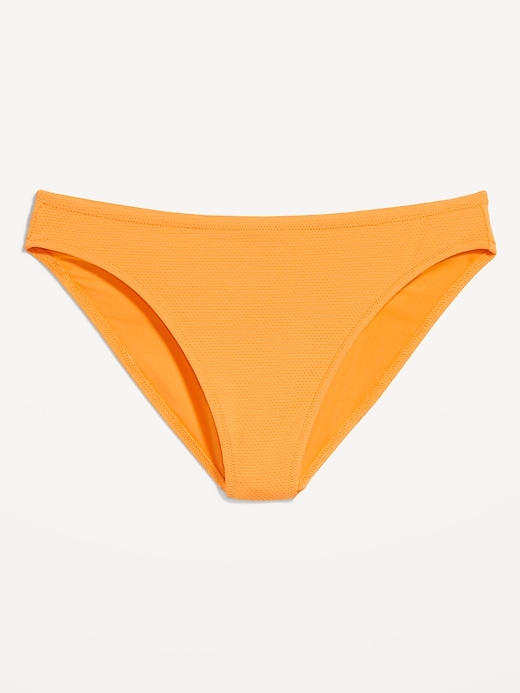 Image number 4 showing, Mid-Rise Textured Bikini Swim Bottoms