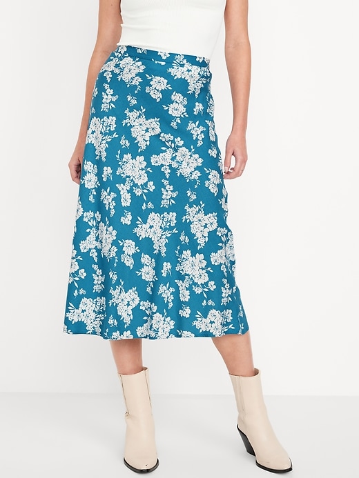 Image number 1 showing, Crepe A-Line Midi Skirt