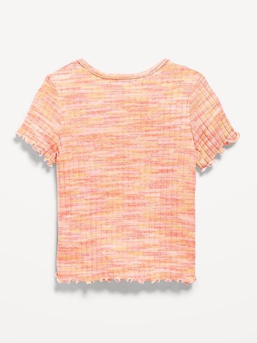 View large product image 2 of 2. Short-Sleeve Lettuce-Edge T-Shirt for Toddler Girls