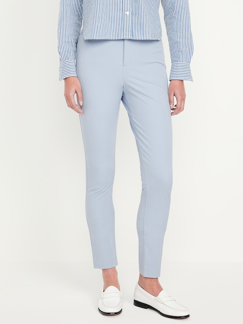 High-Waisted Pixie Skinny Ankle Pants - Blue