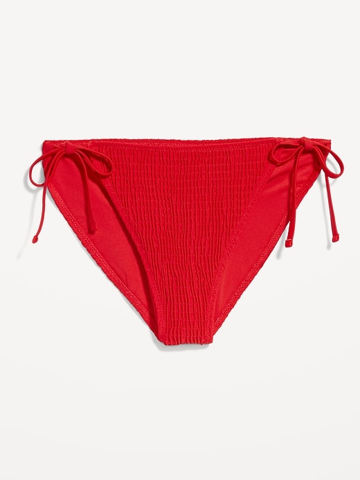 Image number 4 showing, Mid-Rise Textured String Bikini Swim Bottoms