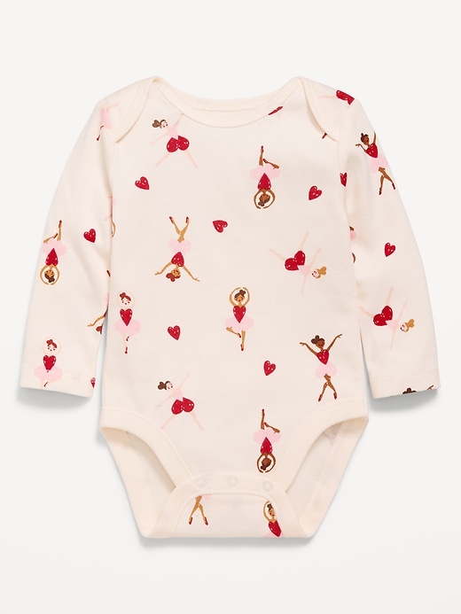 View large product image 1 of 2. Printed Long-Sleeve Graphic Bodysuit for Baby