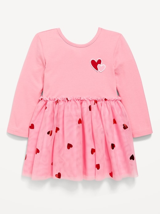 View large product image 1 of 2. Long-Sleeve Fit and Flare Tutu Dress for Toddler Girls