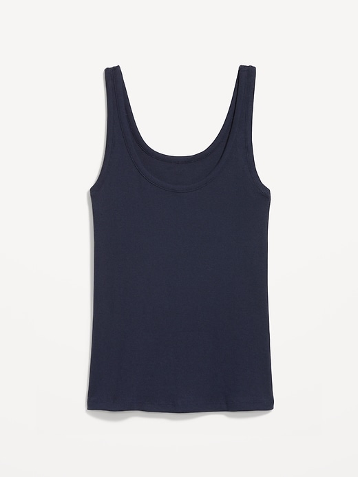 Image number 4 showing, First-Layer Ribbed Scoop-Neck Tank Top