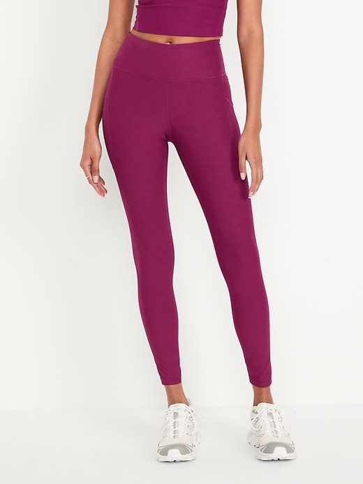 Image number 1 showing, High-Waisted PowerSoft Rib Leggings