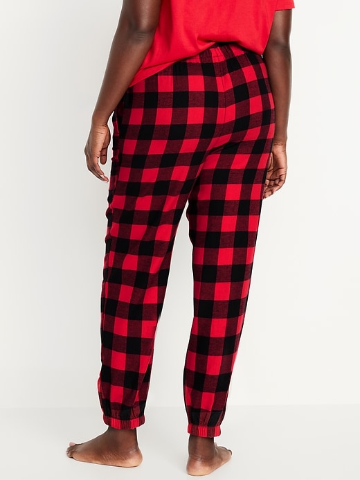 L'image numéro 6 présente Pantalon de jogging de pyjama en flanelle à taille haute pour femme