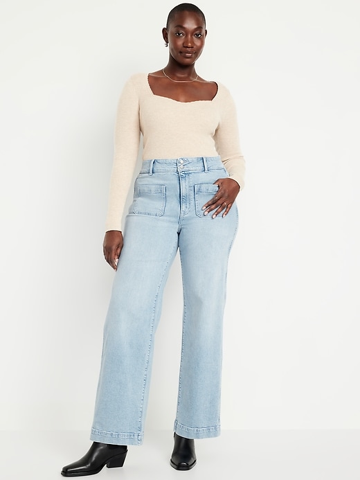 Image number 4 showing, Extra High-Waisted Sky-Hi Mariner Wide-Leg Jeans