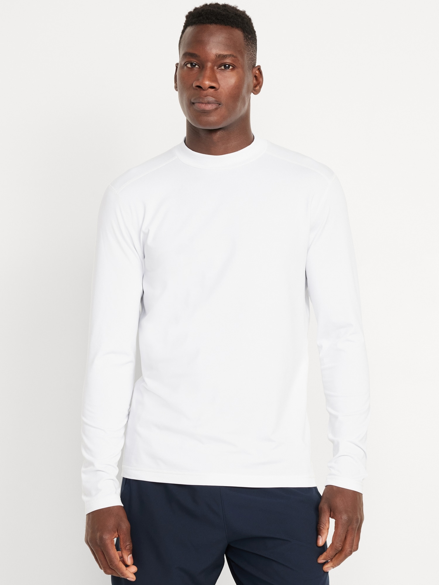 Mock neck white long sleeve best sale