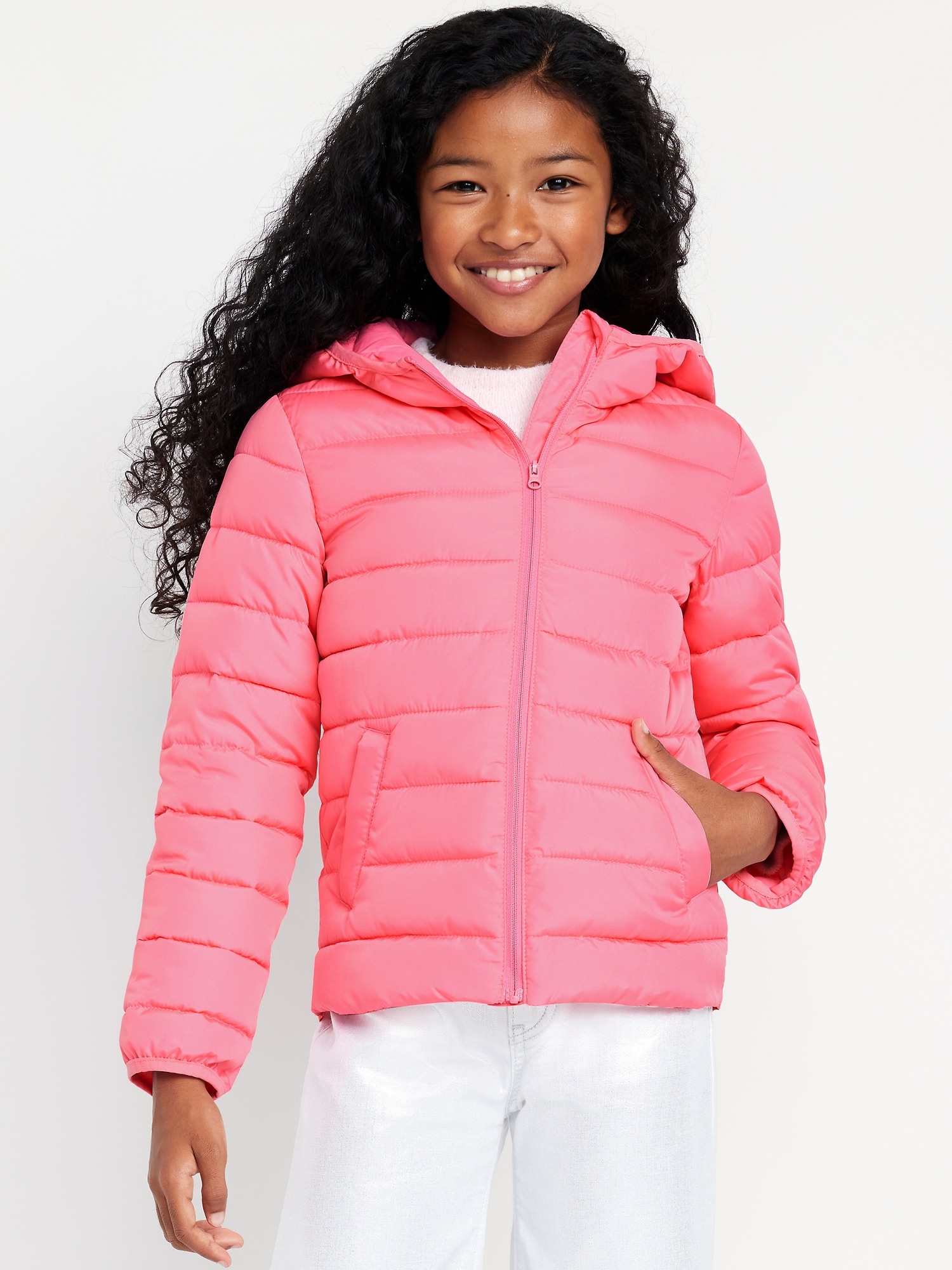 Girls long puffer jacket hotsell