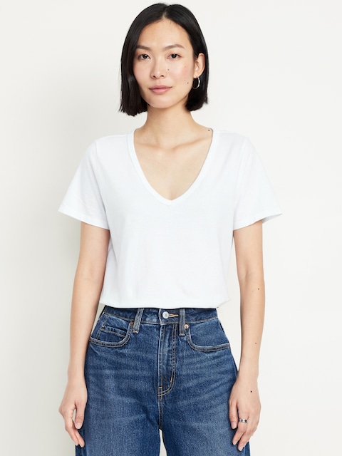 T-shirt passe-partout à encolure en V