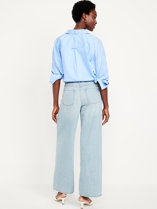 Image number 4 showing, Mid-Rise Ripped Baggy Wide-Leg Jeans