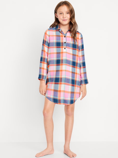 Chemise de nuit en flanelle à col pour Fille